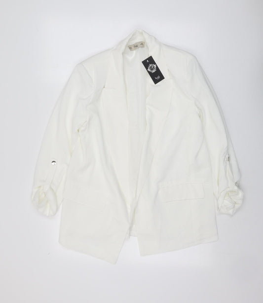 K.zell Womens White Kimono Jacket Size M