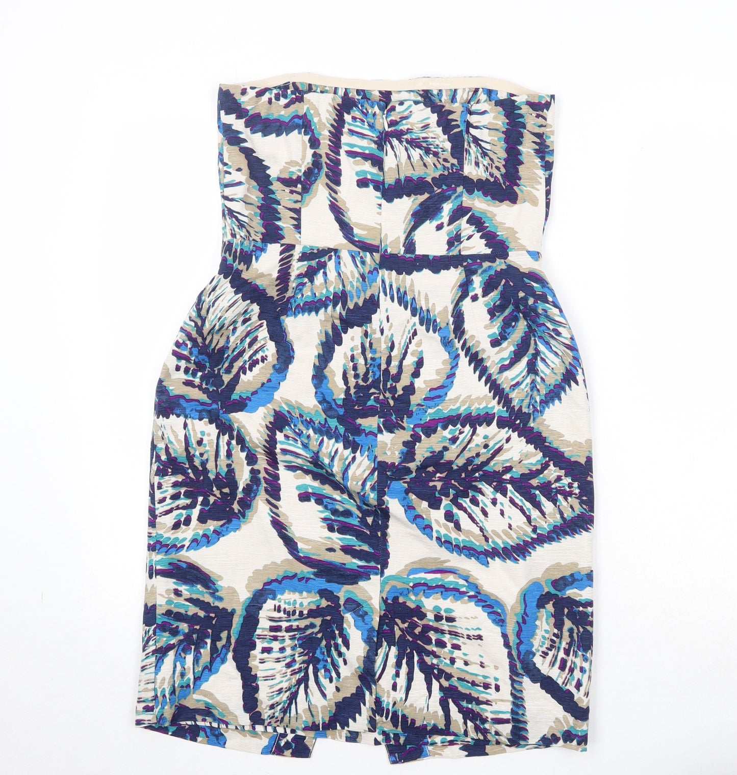 Banana Republic Womens Multicoloured Geometric Silk Mini Size S Square Neck Zip - Strapless