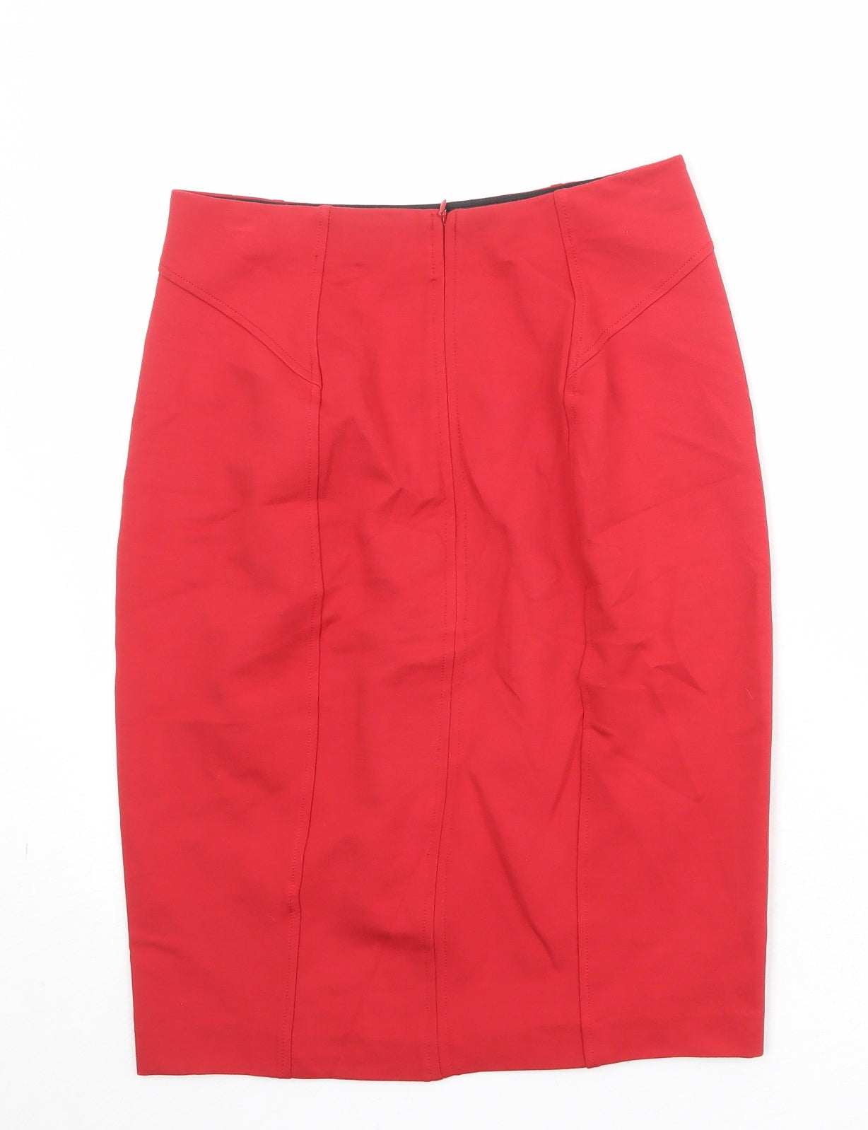 Premise Womens Red Viscose Straight & Pencil Skirt Size S Zip
