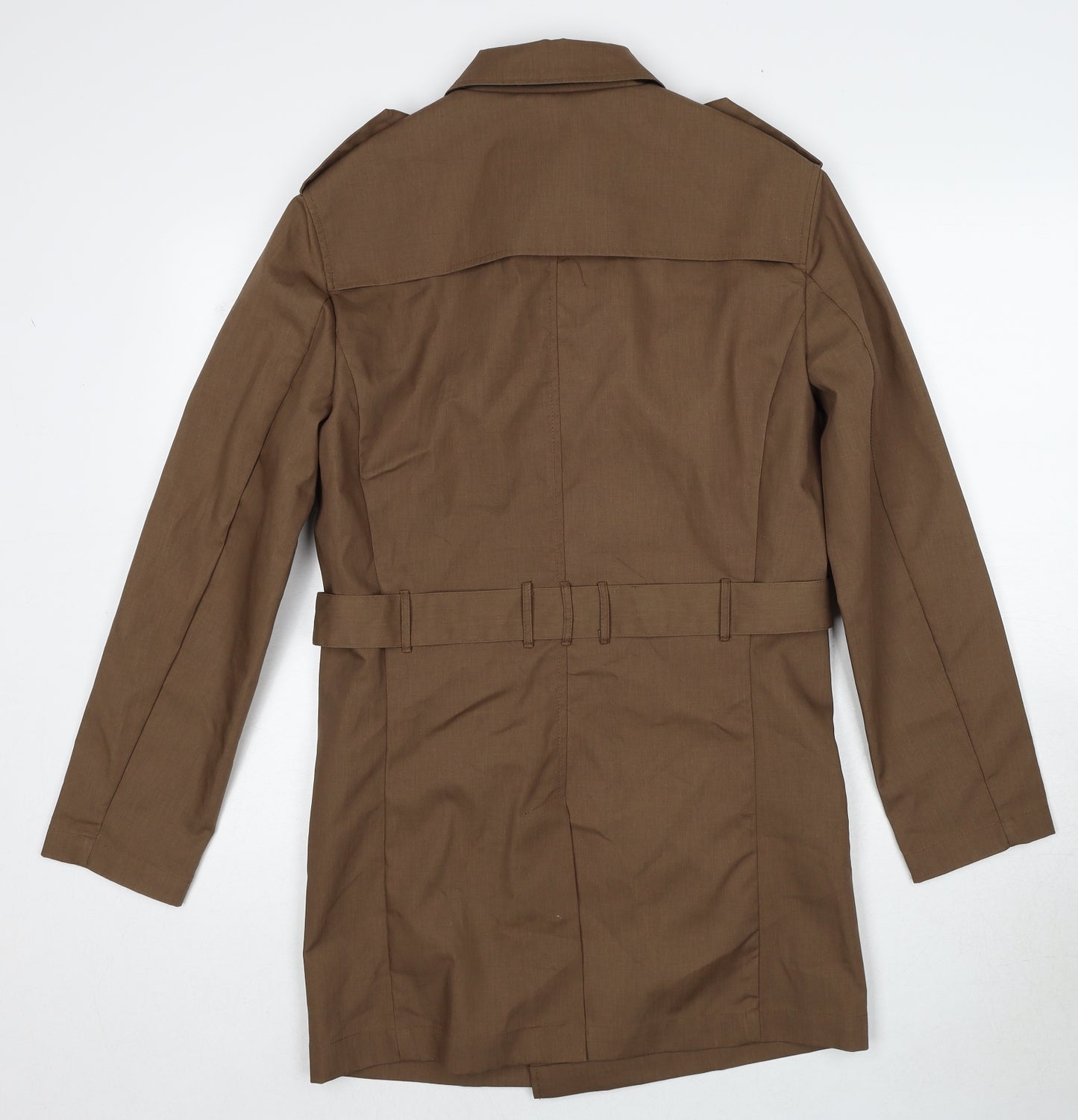 Paul Costelloe Womens Brown Pea Coat Coat Size S Button