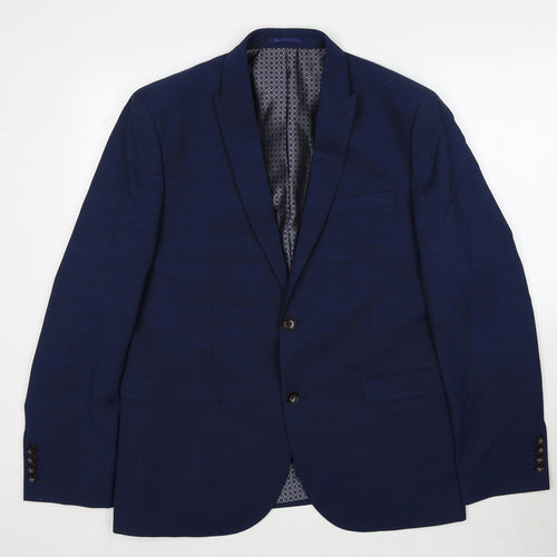 NEXT Mens Blue Wool Jacket Suit Jacket Size 44 Regular