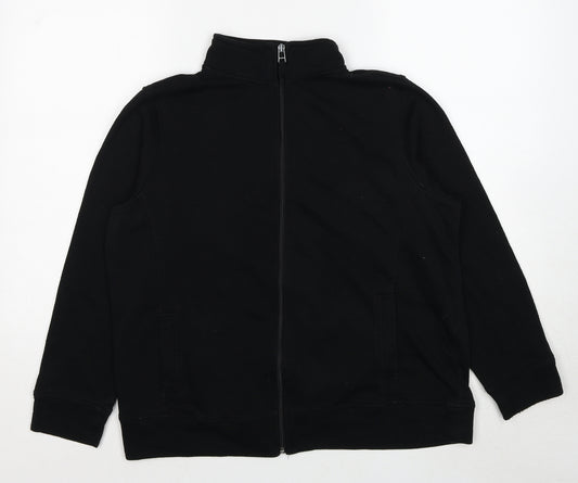 Bonmarché Womens Black Cotton Full Zip Sweatshirt Size M Zip