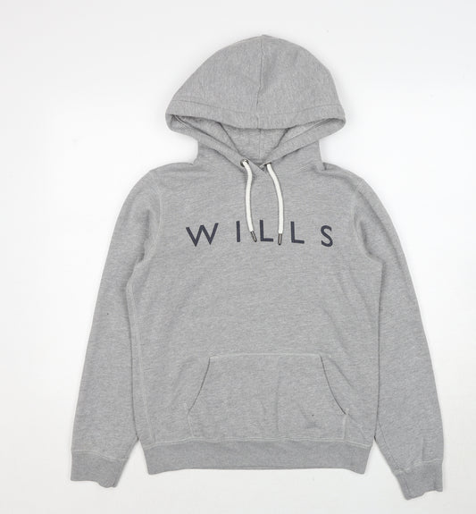 Jack Wills Womens Grey Cotton Pullover Hoodie Size 10 Pullover