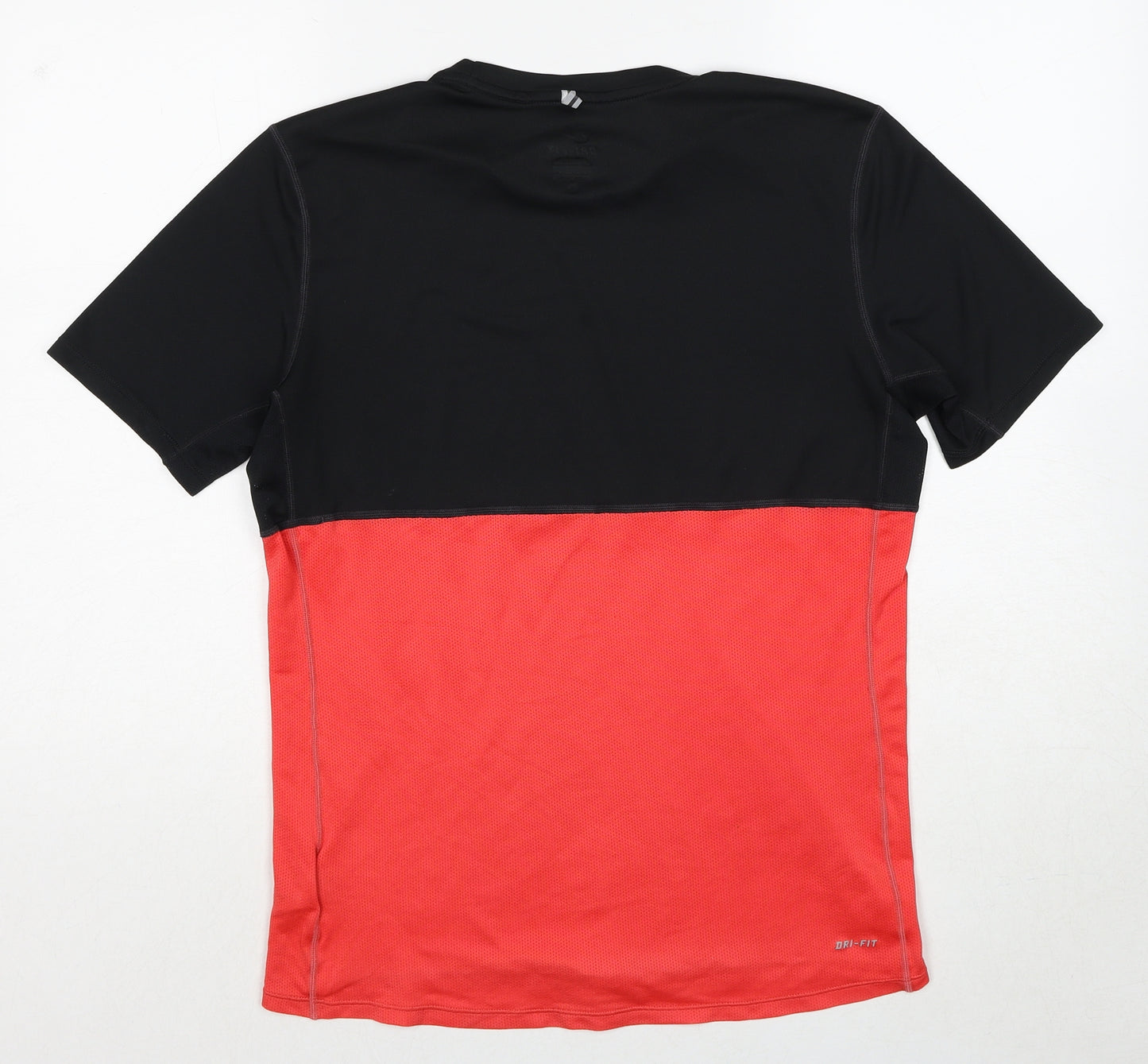 Nike Mens Multicoloured Colourblock Polyester Pullover T-Shirt Size M Crew Neck Pullover