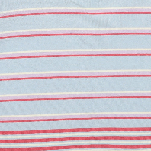 Marks and Spencer Womens Multicoloured V-Neck Striped Acrylic Pullover Jumper Size 20