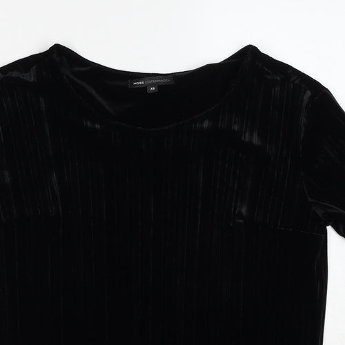 Moss Copenhagen Womens Black Round Neck Polyester Pullover Jumper Size XS