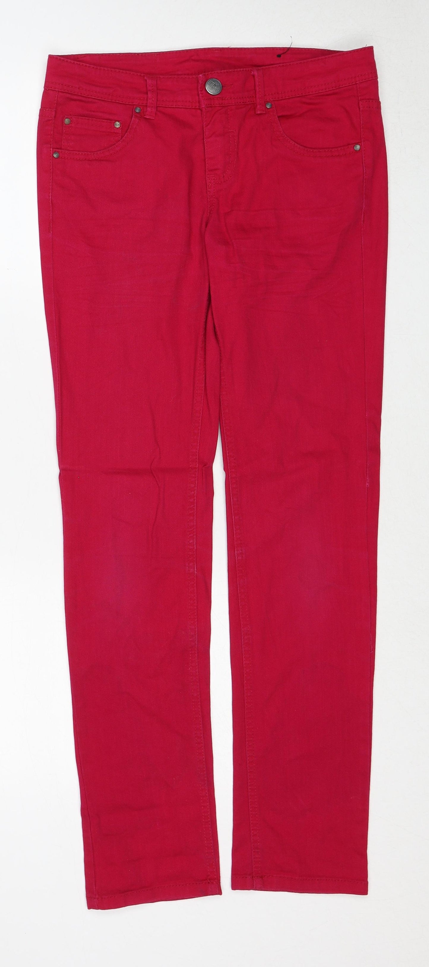 Crash One Girls Pink Cotton Skinny Jeans Size 12-13 Years Regular Zip