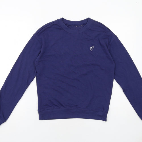 H&M Womens Blue Cotton Pullover Sweatshirt Size XS Pullover