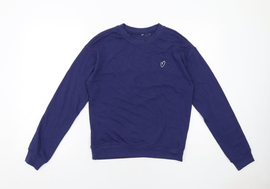 H&M Womens Blue Cotton Pullover Sweatshirt Size XS Pullover