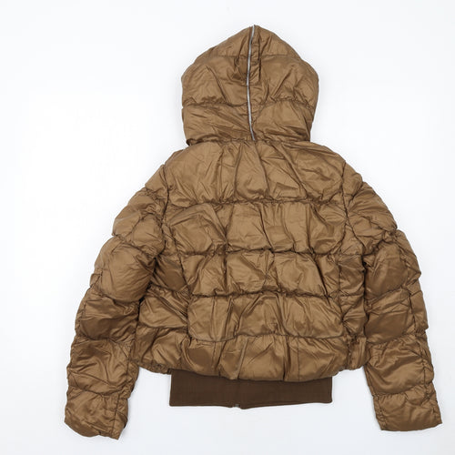 Swiss Wild Womens Brown Puffer Jacket Jacket Size L Zip