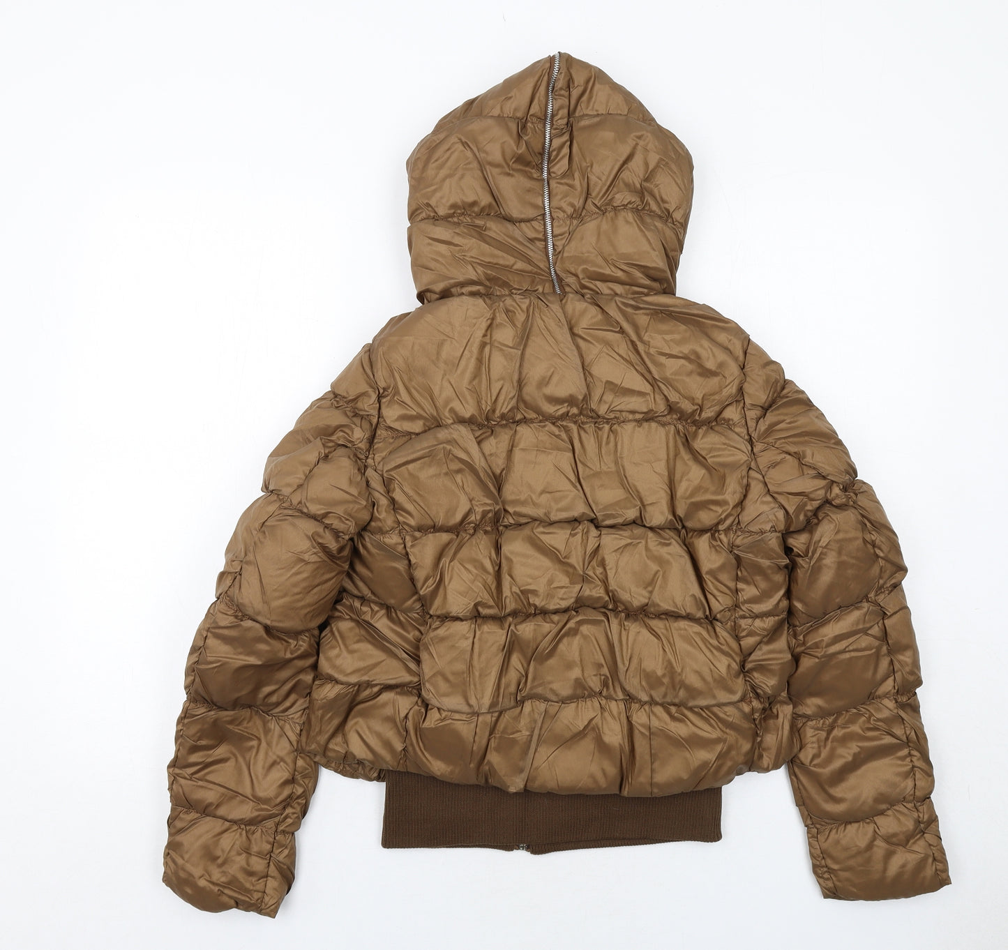 Swiss Wild Womens Brown Puffer Jacket Jacket Size L Zip