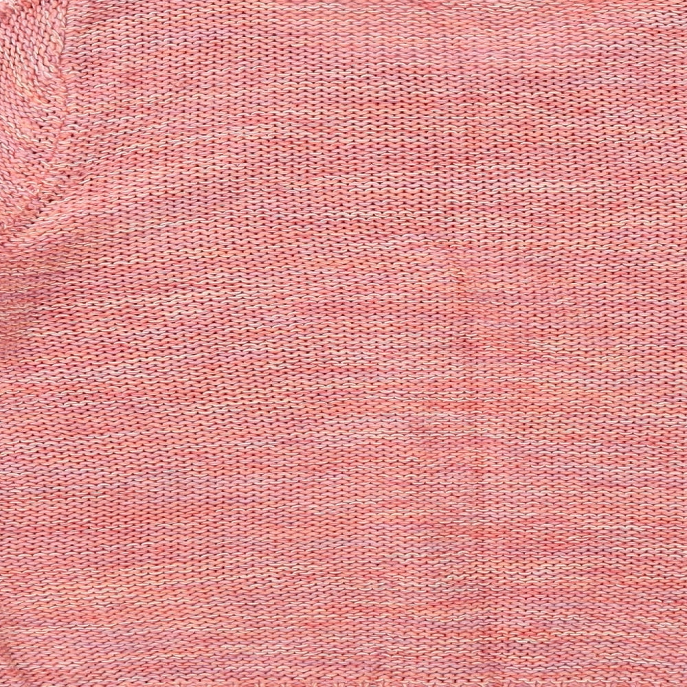 Marks and Spencer Womens Pink Boat Neck Cotton Pullover Jumper Size 10 - Textured