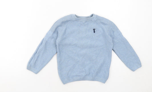 NEXT Boys Blue Round Neck Cotton Pullover Jumper Size 6 Years Pullover