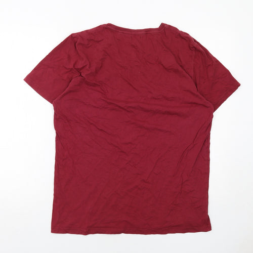 NEXT Mens Red Cotton T-Shirt Size XL Round Neck