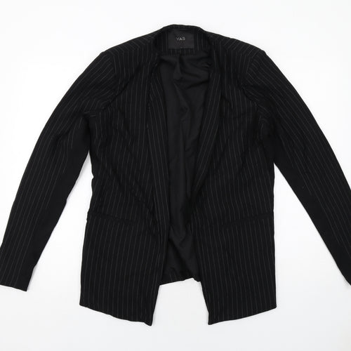Y.A.S Womens Black Striped Jacket Blazer Size L