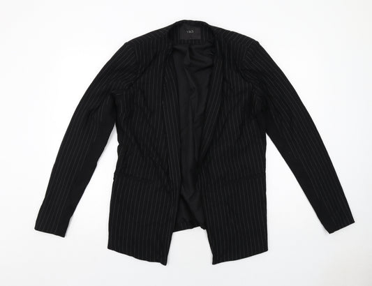 Y.A.S Womens Black Striped Jacket Blazer Size L