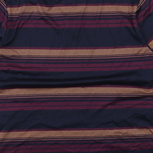 Marks and Spencer Mens Multicoloured Striped Cotton Polo Size XL Collared Button