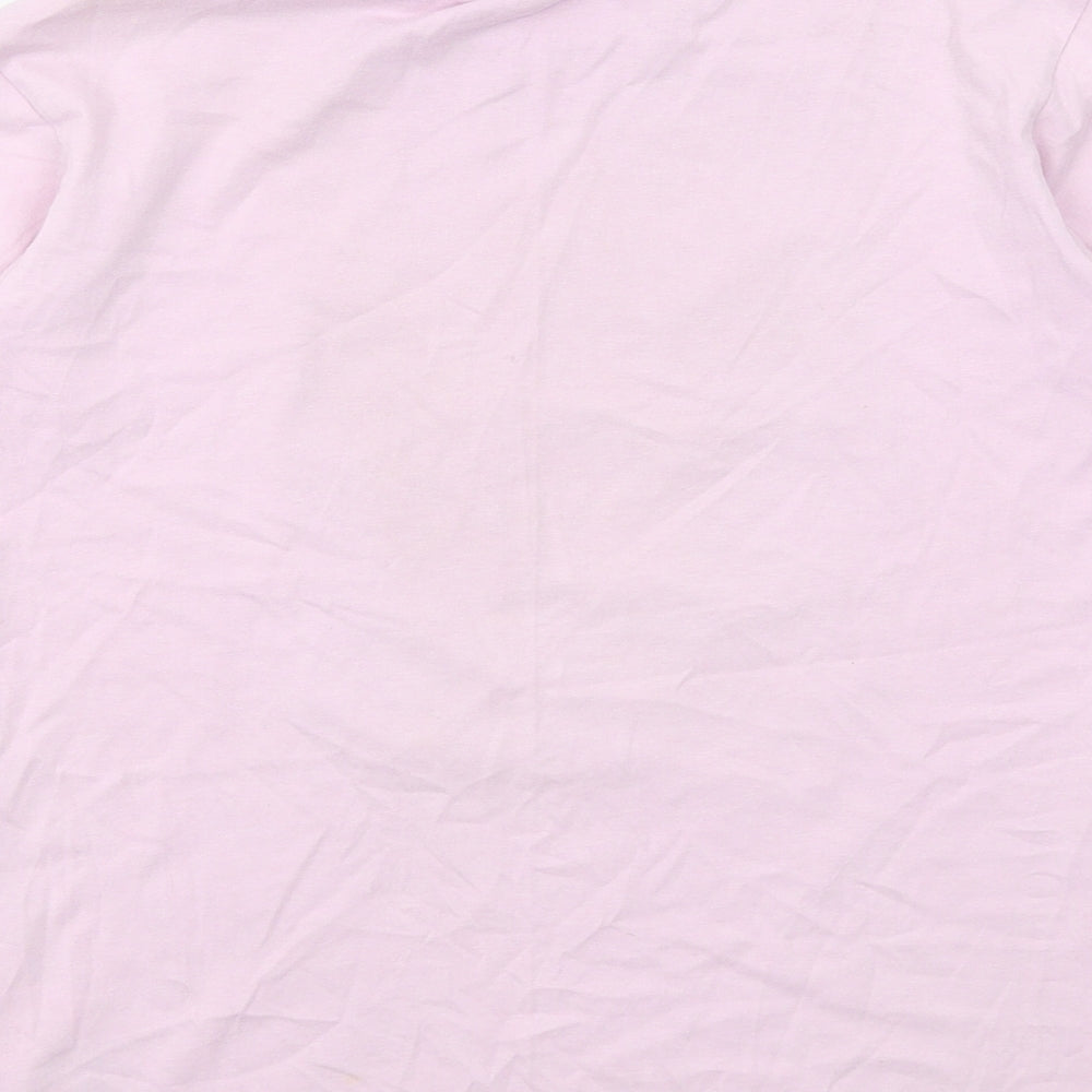 H&M Girls Pink Cotton Basic T-Shirt Size 9-10 Years Round Neck Pullover - Ursula
