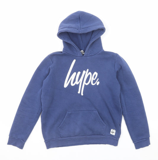 Hype Boys Blue Cotton Pullover Hoodie Size 13 Years Pullover