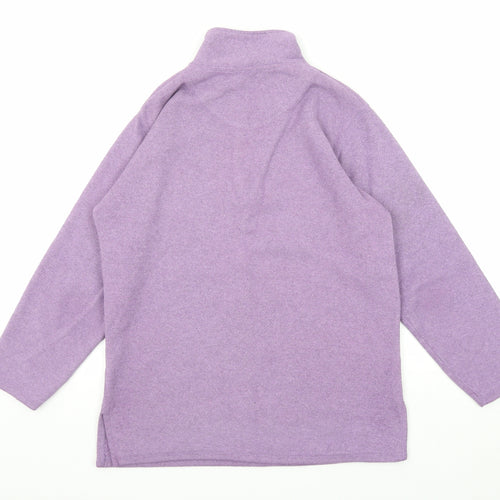 YS Collection Womens Purple Polyester Pullover Sweatshirt Size S Zip
