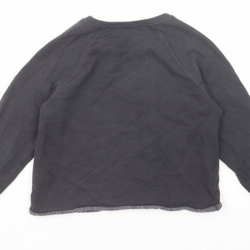 NEXT Girls Grey Geometric Cotton Pullover Sweatshirt Size 8 Years Pullover - Candy Floss