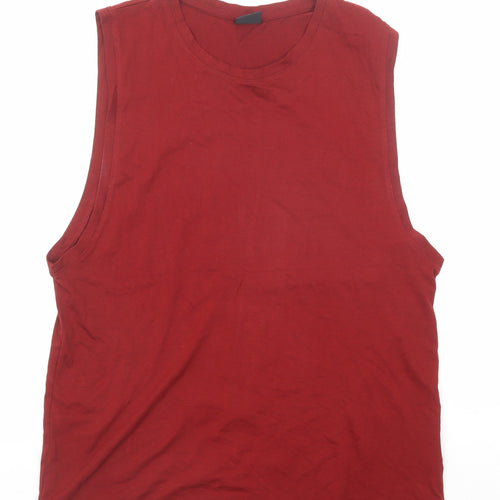 Seventy Five Mens Red Cotton T-Shirt Size S Round Neck