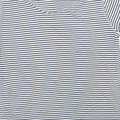 NEXT Boys Blue Striped Cotton Pullover Polo Size 11 Years Collared Button