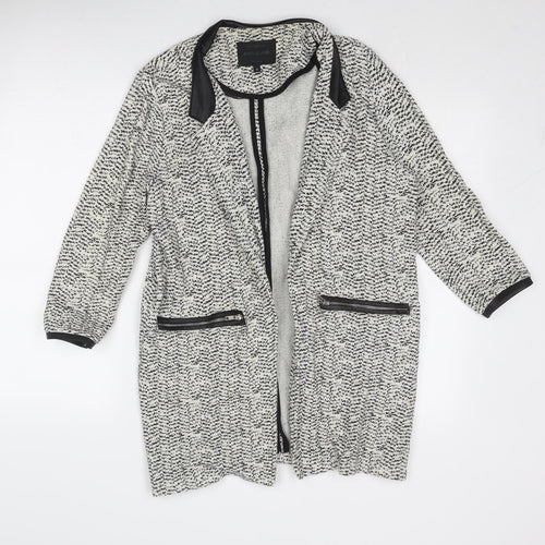 River Island Womens White Geometric Kimono Jacket Size 12