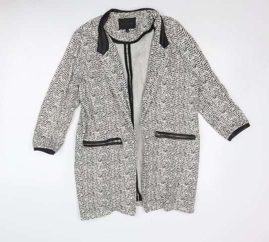 River Island Womens White Geometric Kimono Jacket Size 12
