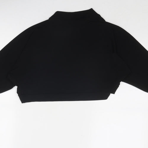 Studio Connection Womens Black V-Neck Polyester Cardigan Jumper Size XL