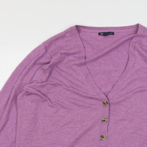 Gap Womens Purple V-Neck Cotton Cardigan Jumper Size XL