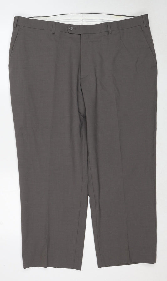 Skopes Mens Brown Wool Chino Trousers Size 42 in Regular Zip