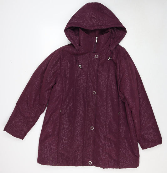 Finesse Womens Purple Geometric Jacket Size 20 Zip