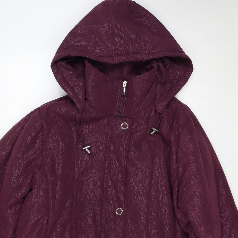 Finesse Womens Purple Geometric Jacket Size 20 Zip