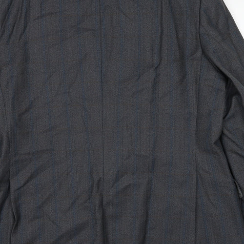 Magee Mens Grey Striped Wool Jacket Suit Jacket Size 44 Regular