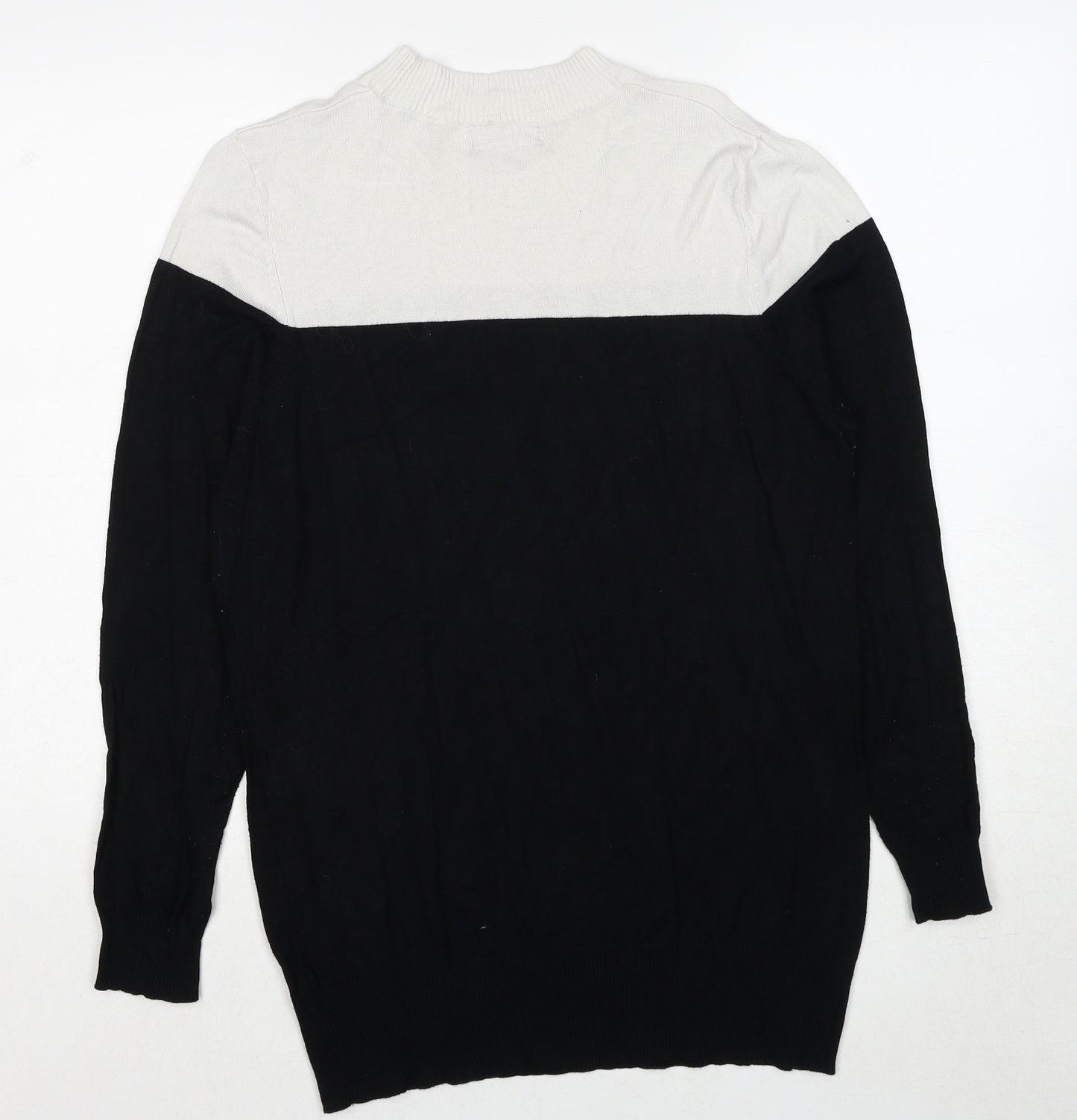 New Look Womens Black Round Neck Viscose Pullover Jumper Size 16