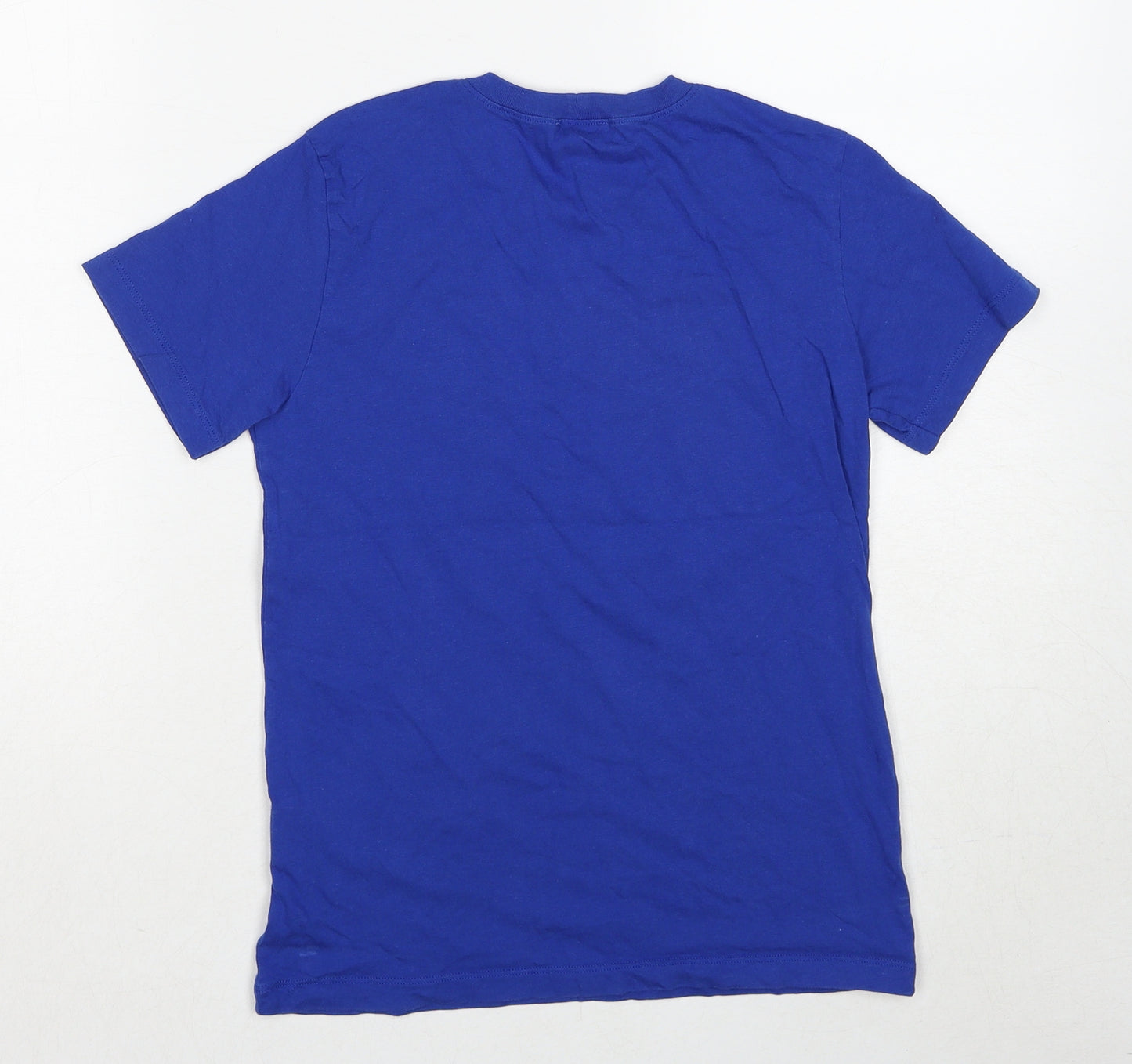 United Colors of Benetton Boys Blue Cotton Basic T-Shirt Size 10-11 Years Crew Neck Pullover