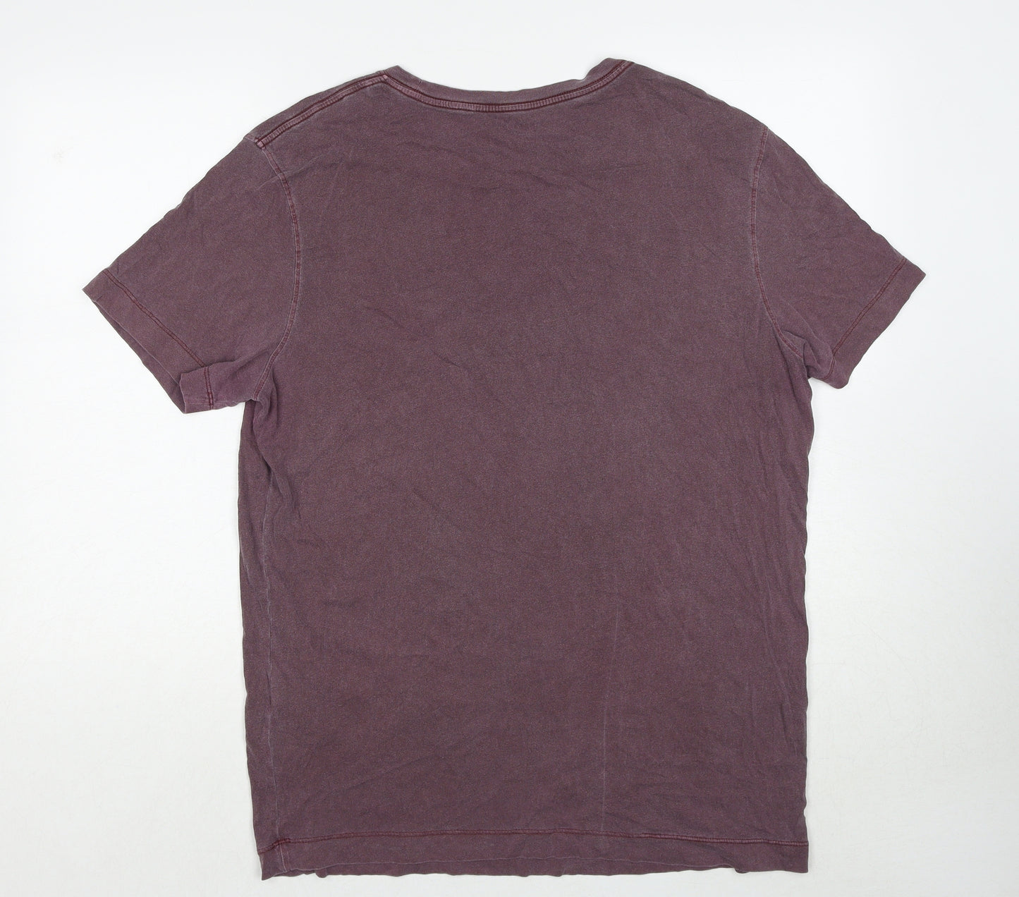 JACK & JONES Mens Purple Cotton T-Shirt Size XL Crew Neck