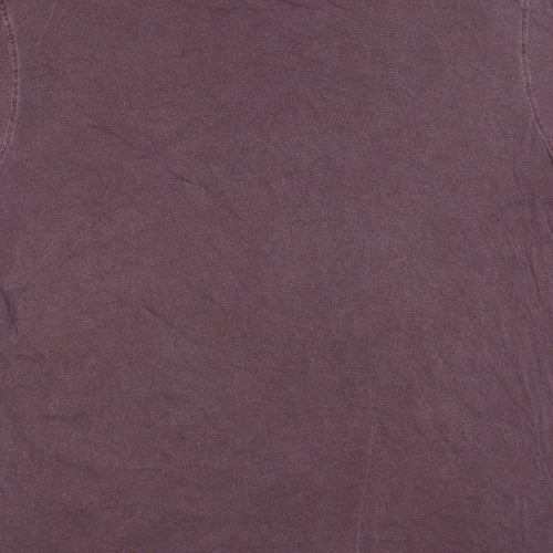 JACK & JONES Mens Purple Cotton T-Shirt Size XL Crew Neck