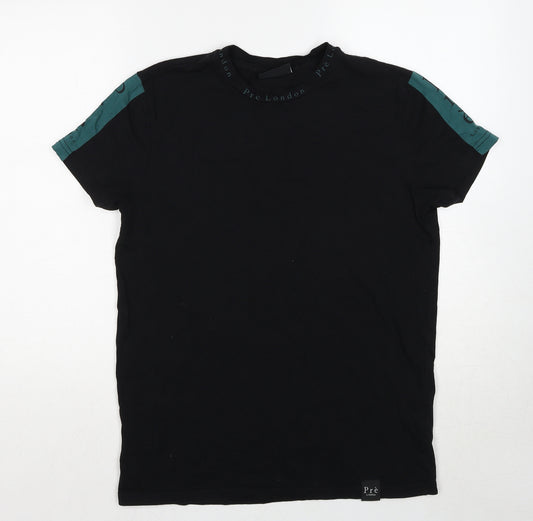 Pré London Mens Black Cotton T-Shirt Size S Crew Neck