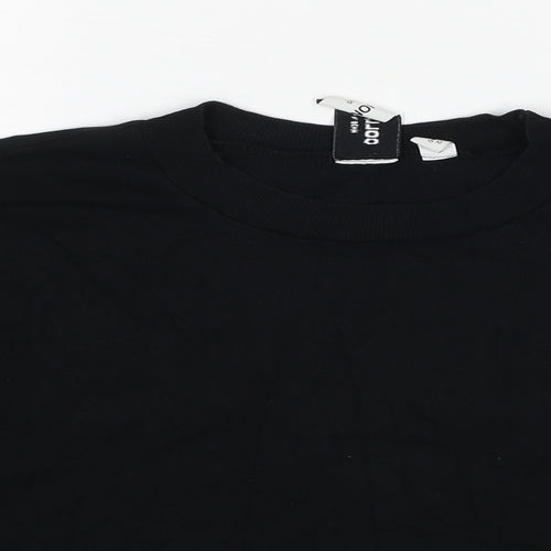 COLLUSION Womens Black Cotton Basic T-Shirt Size 12 Crew Neck