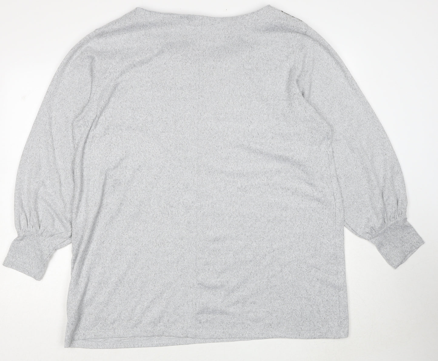 Marks and Spencer Womens Grey Boat Neck Polyester Pullover Jumper Size 20