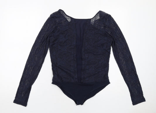 NEXT Womens Blue Cotton Bodysuit One-Piece Size 14 Snap