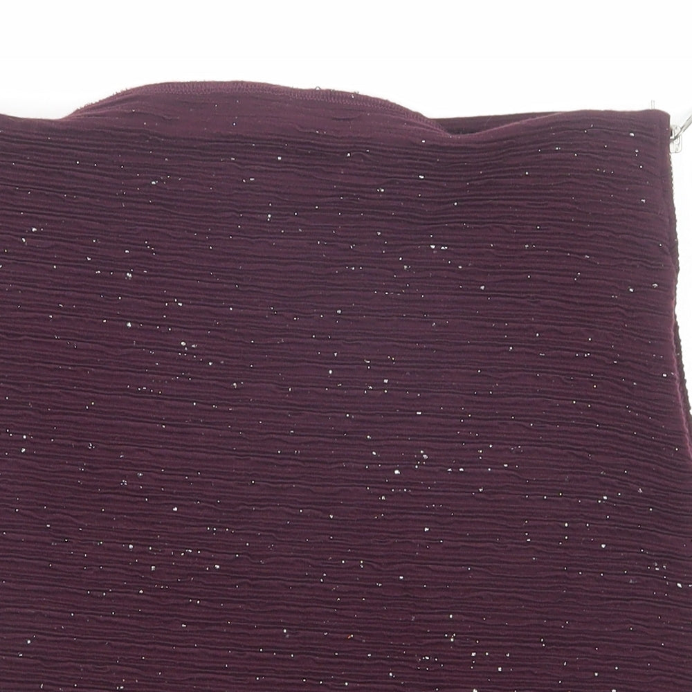 Superdry Womens Purple Polyester Bandage Skirt Size M Zip