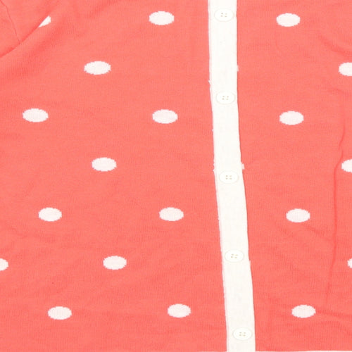 Adrienne Vittadini Womens Red Round Neck Polka Dot Cotton Pullover Jumper Size XL