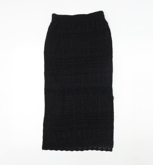 Marks and Spencer Womens Black Viscose A-Line Skirt Size XS