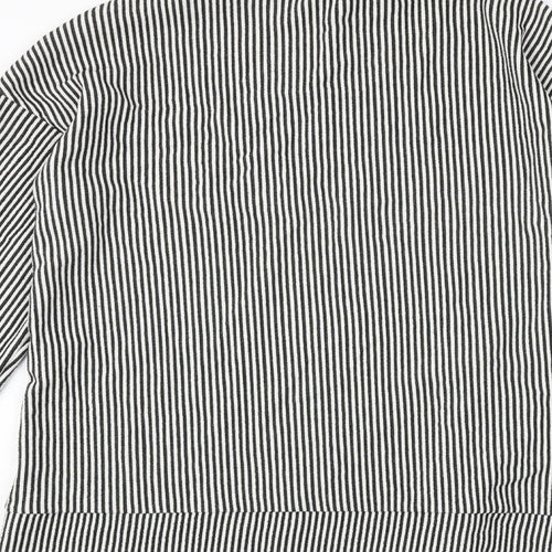 Zara Womens Black Striped Polyester Pullover Sweatshirt Size M Pullover