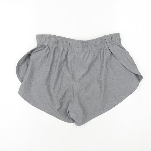 H&M Womens Grey Polyester Basic Shorts Size 6 Regular Tie