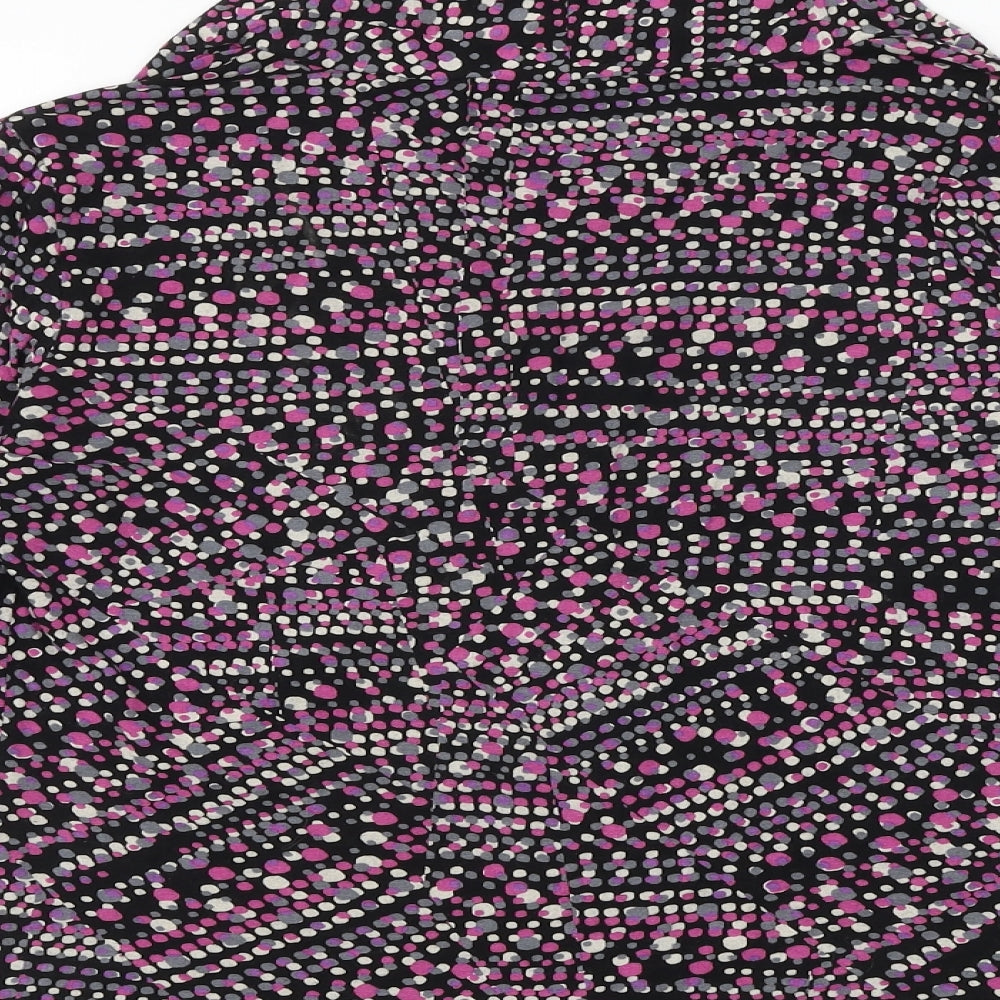 Aria Womens Pink Geometric Viscose Basic Blouse Size 14 V-Neck