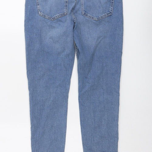 Marks and Spencer Womens Blue Cotton Skinny Jeans Size 8 L26 in Regular Button
